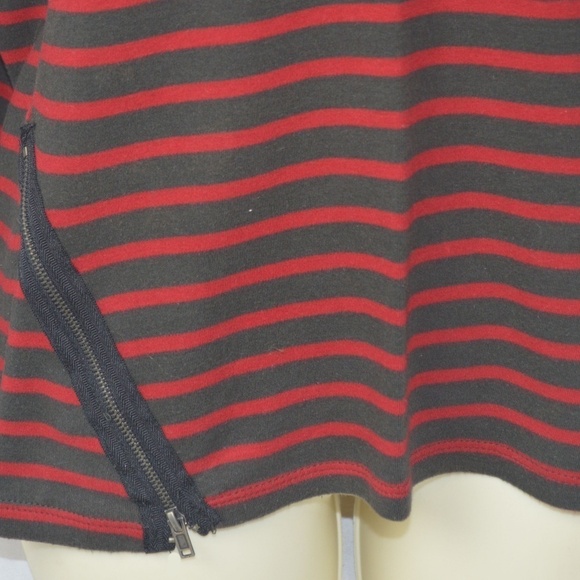 Zara Truflac Womens Grey & Red Striped L/S T-Shirt - Picture 2 of 3